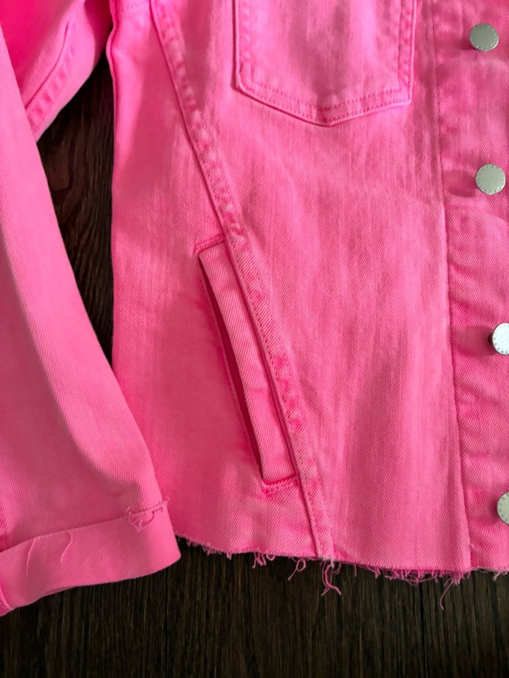 L’Agence NWT Jacket, Janelle Jean Jacket in bright Pink! 🩷🌸🩷 - Picture 8 of 12